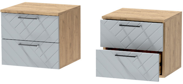 Тумба-6 прикроватная подвесная "Иннэс-7", Крафт золотой/Монблан Р-866