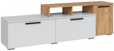 Тумба ТВ малая Альберо, Белый/Крафт золотой