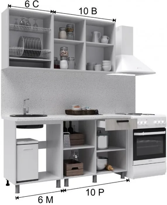 Кухонный гарнитур Танго 1,6м Ваниль/Горький шоколад