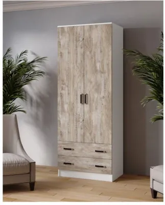 Шкаф комбинированный Лагуна 800 белый/дуб юкон