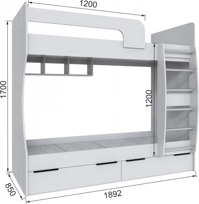 Набор мебели для подростковой "Мадрид", Белый
