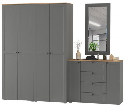 Остин Прихожая 26, серый графит/дуб крафт золотой