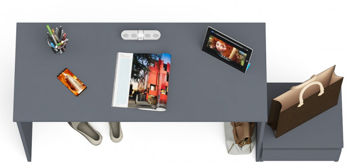 Мори Стол письменный МСП1200.1 + Тумба ТМП400.1, цвет графит, ШхГхВ 160,8х50х76,6 см., универсальная сборка