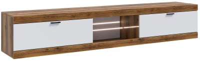 Прага Тумба ТВ макси Дуб Делано/Белый гладкий