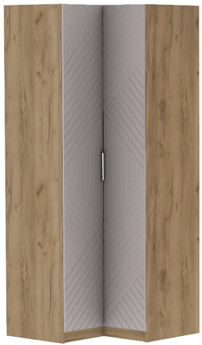 Шкаф угловой "Иннэс-7" - Крафт золотой/Грэй софт