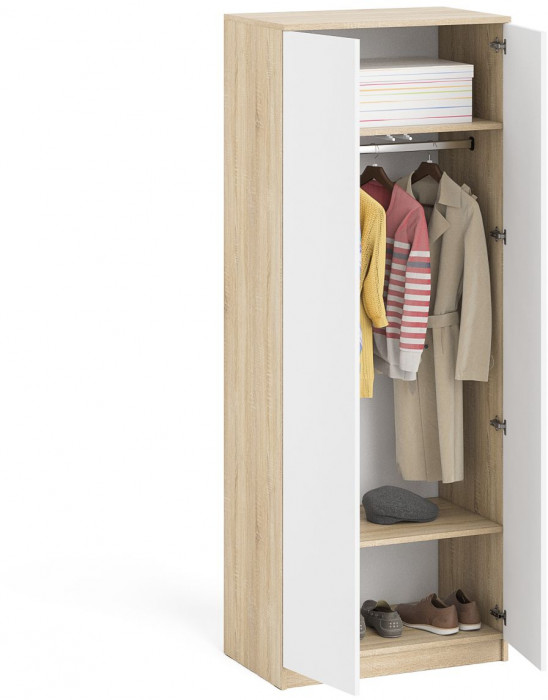 Мори Шкаф МШ800.1, цвет дуб сонома/белый, ШхГхВ 80,4х50,4х209,6 см.