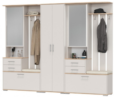 Прихожая Домино 3, дуб крафт золотой/кашемир серый