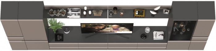 Сидней Комплектация № 114, корпус: антрацит/фасады: МДФ веллюто капучино