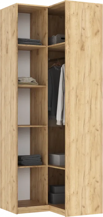 Марвэл Шкаф угловой, Дуб крафт/Браш графит