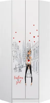 Вега NEW Girl Шкаф угловой (Белый / Белый глянец)