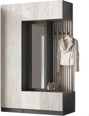 Модульная прихожая Роджина, композиция 1 (Крафт белый, Графит)