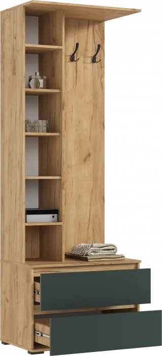 Норд Прихожая, композиция №2, Дуб крафт/Изумрудный