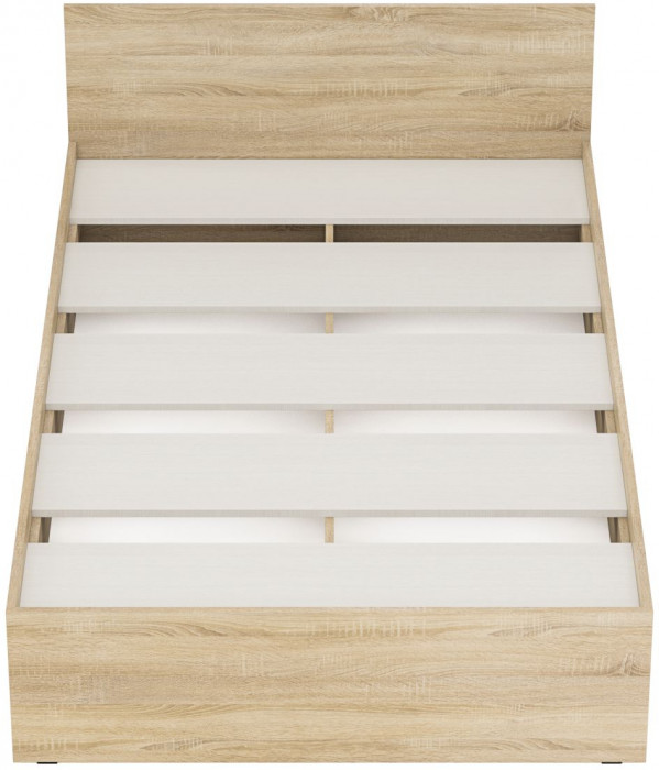 Стандарт Кровать 1200, цвет дуб сонома, ШхГхВ 123,5х203,5х70 см., сп.м. 1200х2000 мм., без матраса, основание есть