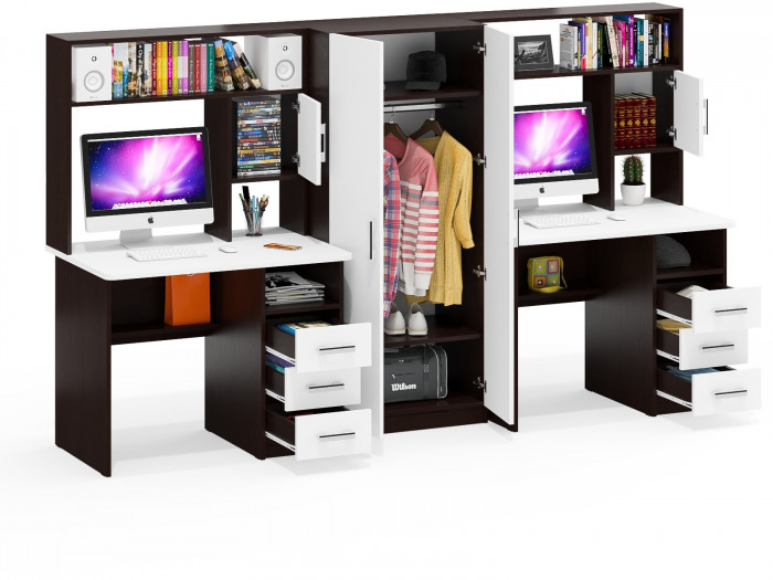 С-МД-СК9 Компоновка № 05, венге/белый шагрень