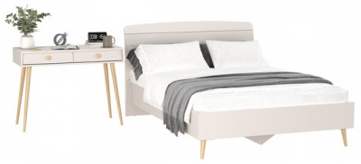 Афина Спальня Кровать 1400 + Стол, кашемир серый