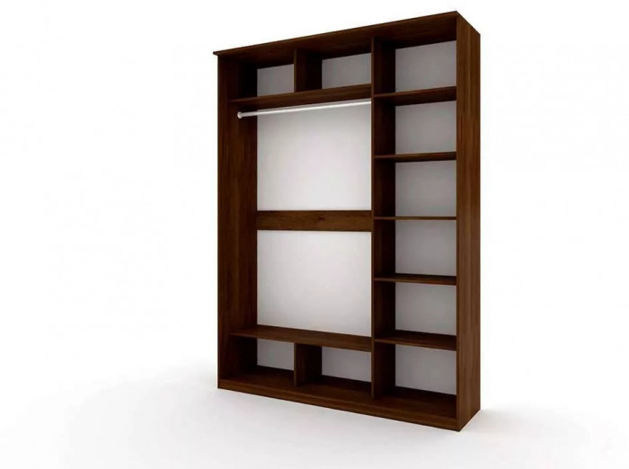 Шкаф купе Модерн 1776х600 3-х дверный 2-х секционный зеркальный с пескоструем №2 венге