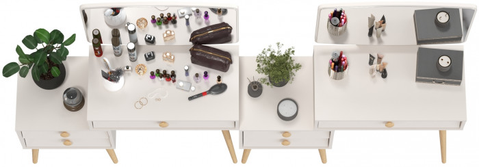 Афина Спальня Трюмо х 2, цвет кашемир серый, ШхГхВ 2х105х38,6х129 см., универсальная сборка