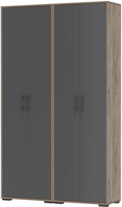 Два шкафа для одежды Домино 2-3430дкт/граф цвет дуб крафт табачный/графит, ШхГхВ 120х36х202 см.
