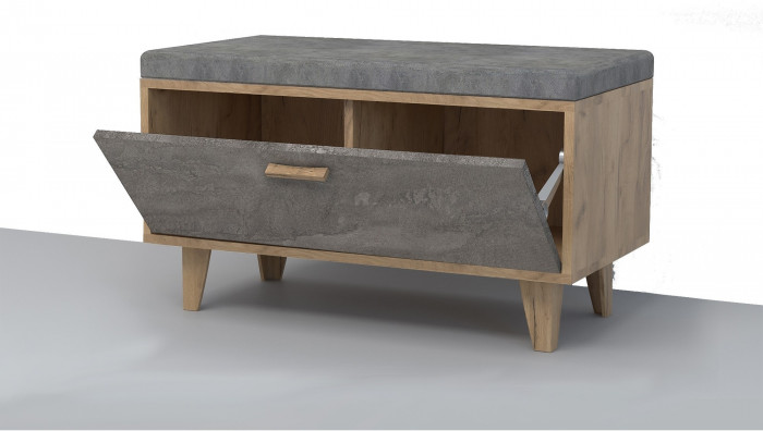 Эго Обувница ОБ-1 НГ (Глянец Белый/Дуб Крафт Золотой)