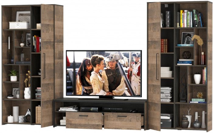 Трувор Гостиная 076, дуб гранж песочный/интра