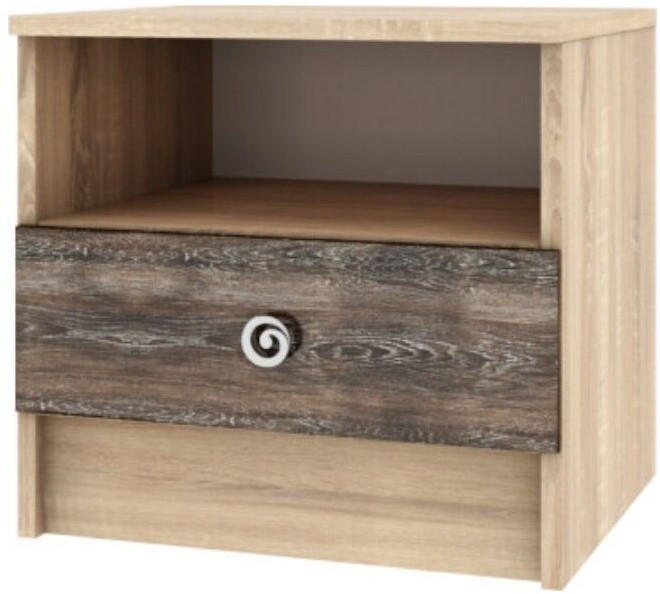 Мадлен Тумба прикроватная дуб сонома/МДФ дуб шале мореный