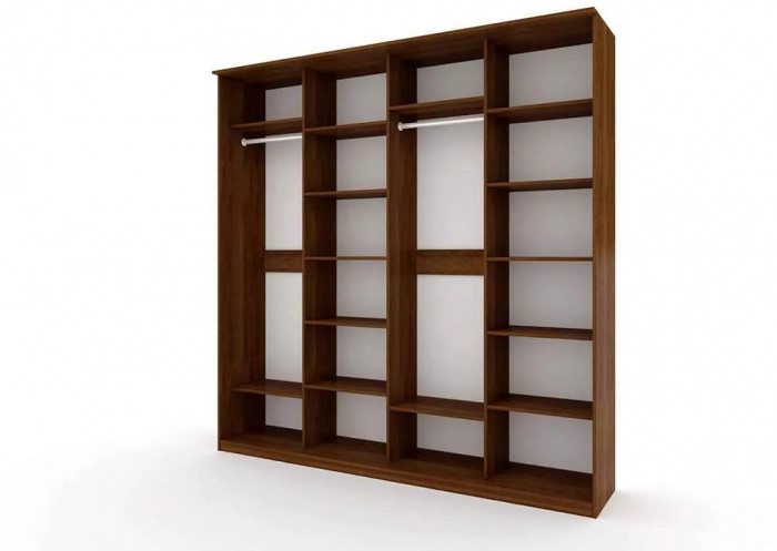 Шкаф купе Модерн 2362х600 4-х дверный 4-х секционный зеркальный с пескоструем №2 венге