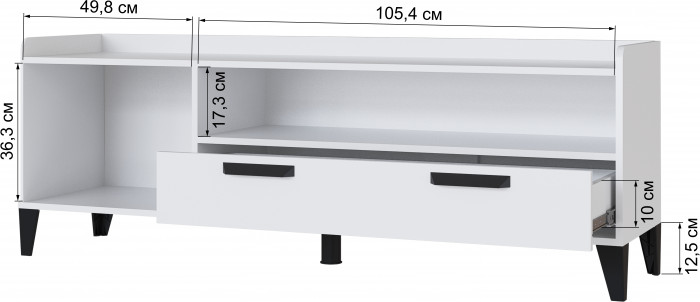Тумба ТВ Парус-8, Дуб крафт серый/Графит