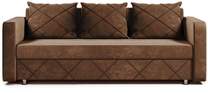 Раскладной диван-кровать, прямой, еврокнижка, цвет коричневый, Стелла 145х190