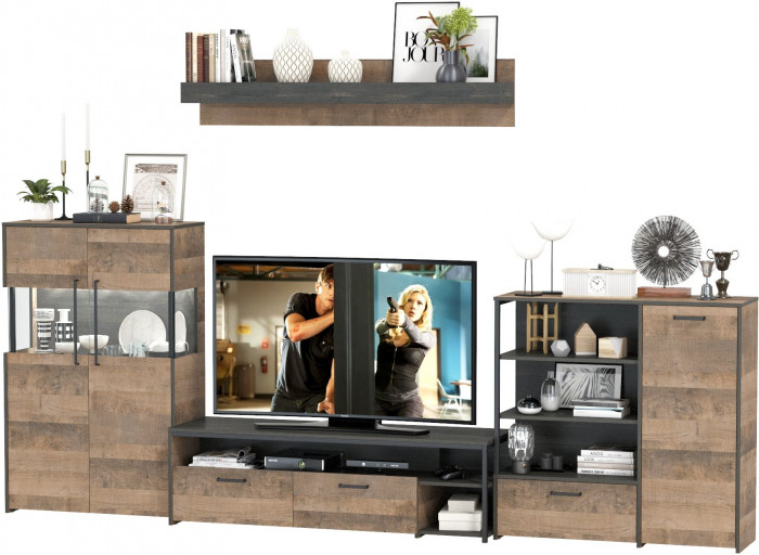 Трувор Гостиная 053, дуб гранж песочный/интра