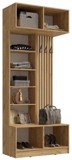 Прихожая Роджинамиф, Крафт Золотой/Белый глянец, кромка Сонома