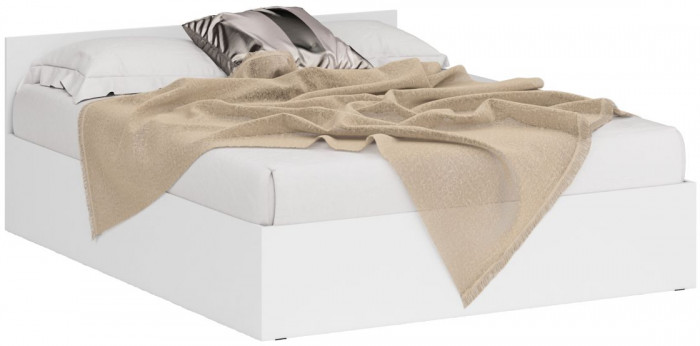 Стандарт Кровать 1600, цвет белый, ШхГхВ 163,5х203,5х70 см., сп.м. 1600х2000 мм., без матраса, основание есть