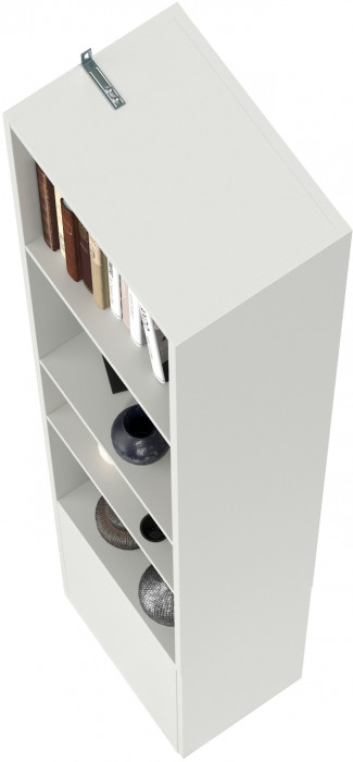 Эйр Гостиная 16.323 Шкаф торцевой, цвет белый шагрень, ШхГхВ 26,9х38,1х219,5 см., универсальная сборка