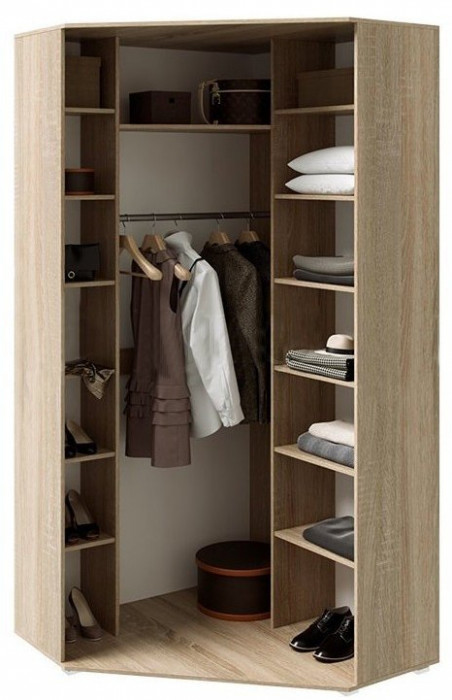 Ким Шкаф угловой универсальный (Дуб Сонома, Графит)