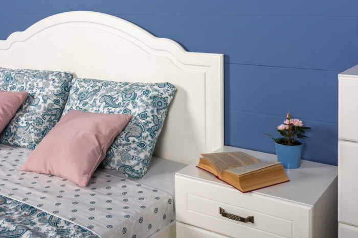 Ливерпуль Кровать 11.08 + основание + ножки, ясень ваниль/белый