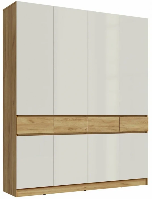 Прихожая Роджина Шкаф 4-х ств (Дуб крафт/Белый глянец)