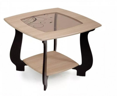 Стол журнальный СЖ-22 с рисунком Р-4 дуб/венге