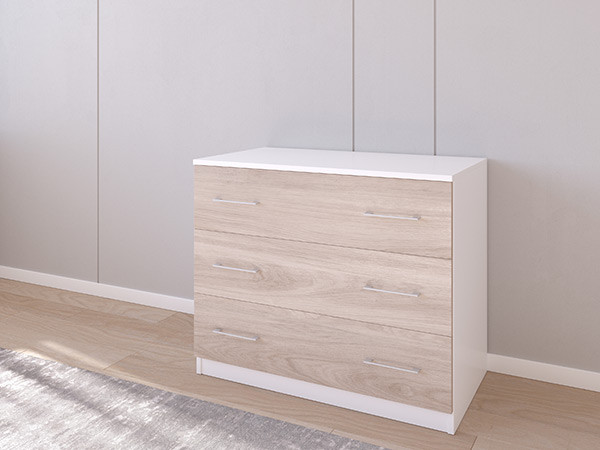 Комод 01/23 90х50х75 Белый/Кастелло Серый