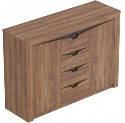 Соренто Тумба с 4 ящиками и 2 дверцами, дуб стирлинг
