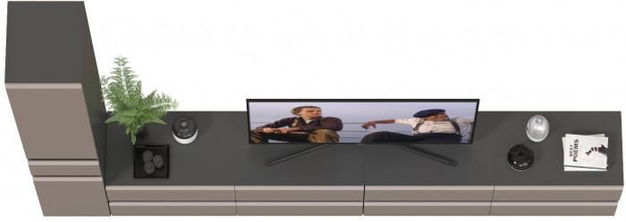 Сидней Комплектация № 132, корпус: антрацит/фасады: МДФ веллюто капучино