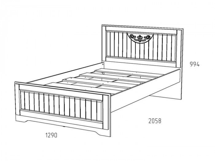 НМ 040.34-02 Кровать Оливия Дуб Сонома/белое дерево