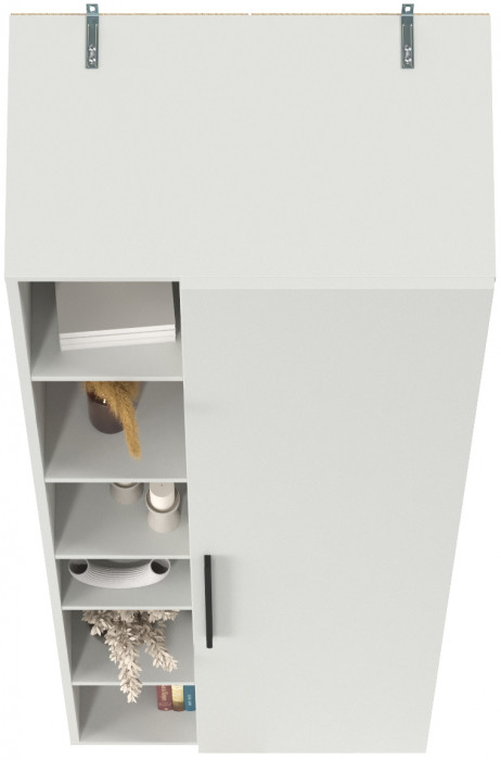 Эйр Гостиная 16.324.02 Шкаф, цвет белый шагрень, ШхГхВ 62х38,1х219,5 см., универсальная сборка