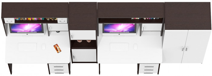 С-МД-СК9 Компоновка № 07, венге/белый шагрень