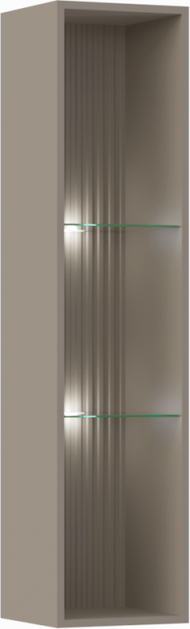 Оливия Шкаф навесной открытый (Глиняный серый, Шарли мокко)