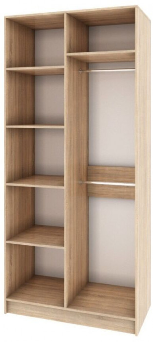 Мадлен Шкаф 2-хств. дуб сонома/МДФ дуб шале мореный