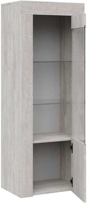 Шкаф-витрина 1 дверь "Лондон" - Дуб сонома/Капучино светлый