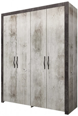 Шкаф четырехдверный "Эстель" - Сосна шале/Бетон спаркс