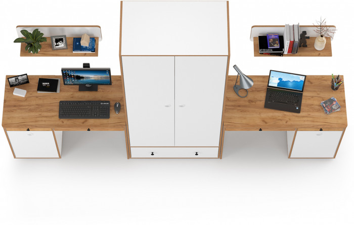 Вуди Компоновка № 26, белый премиум/дуб крафт золотой