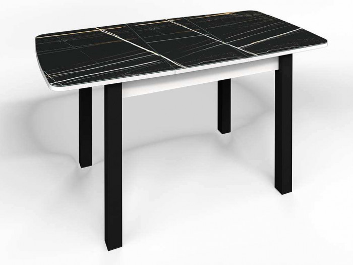 Стол СМ-3 Флорида ноги окрас квадратный белый/черный