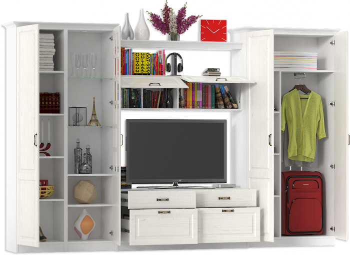 Ливерпуль Набор мебели 4, ясень ваниль/белый