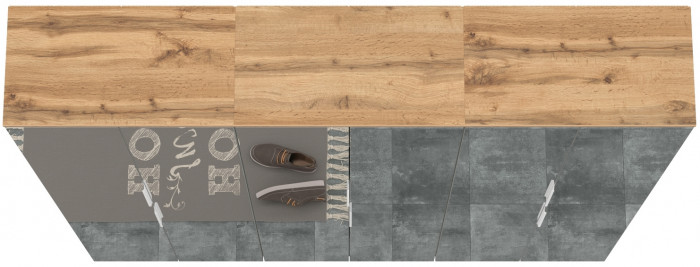 Октава 13.338 Шкаф для одежды + 13.338 Шкаф + 13.338, белый шагрень/дуб крафт золотой/фасады МДФ белый шагрень/зеркало